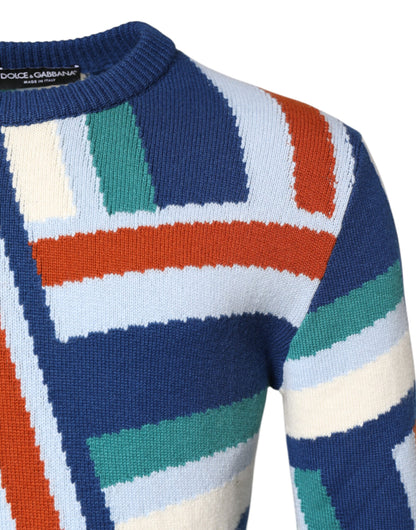 Dolce & Gabbana Multicolor Cashmere Knit Pullover Sweater