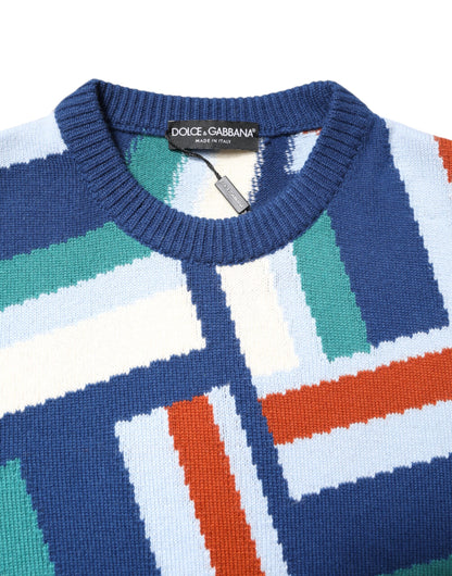 Dolce & Gabbana Multicolor Cashmere Knit Pullover Sweater