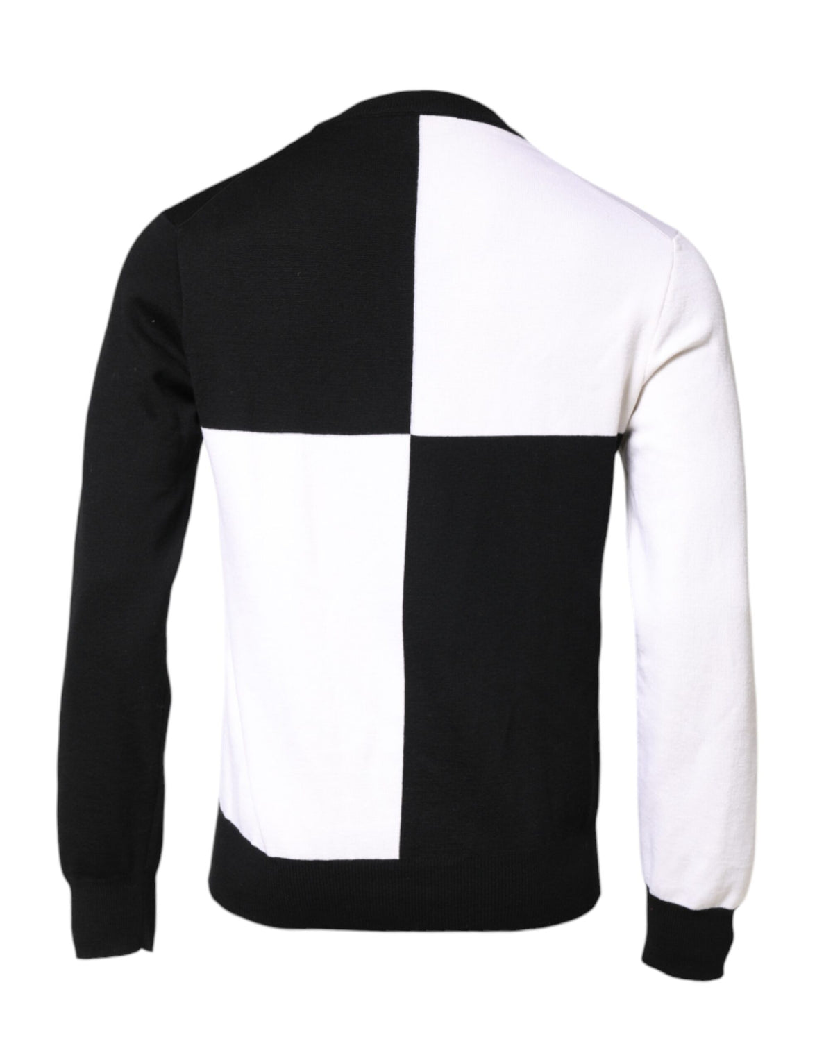 Dolce & Gabbana Black White Knit Logo Print Pullover Sweater