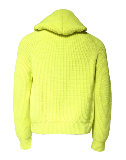 Dolce & Gabbana Green 69 Knit Hooded Men Pullover Sweater