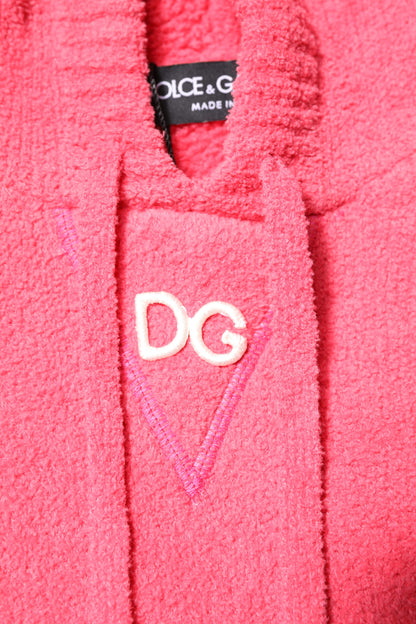 Dolce & Gabbana Red Cotton Knit Hooded Men Pullover Sweater