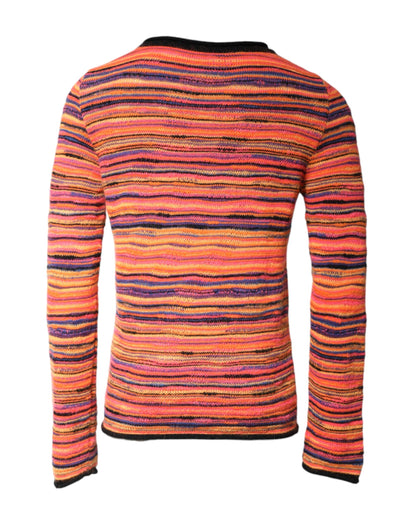 Dolce & Gabbana Multicolor Wool DGLogo Knit Pullover Sweater