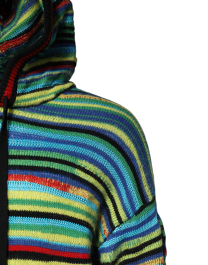 Dolce & Gabbana Multicolor Cotton Hooded Pullover Sweater