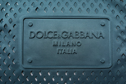 Dolce & Gabbana Green Perforated DG Embossed Pullover Sweater