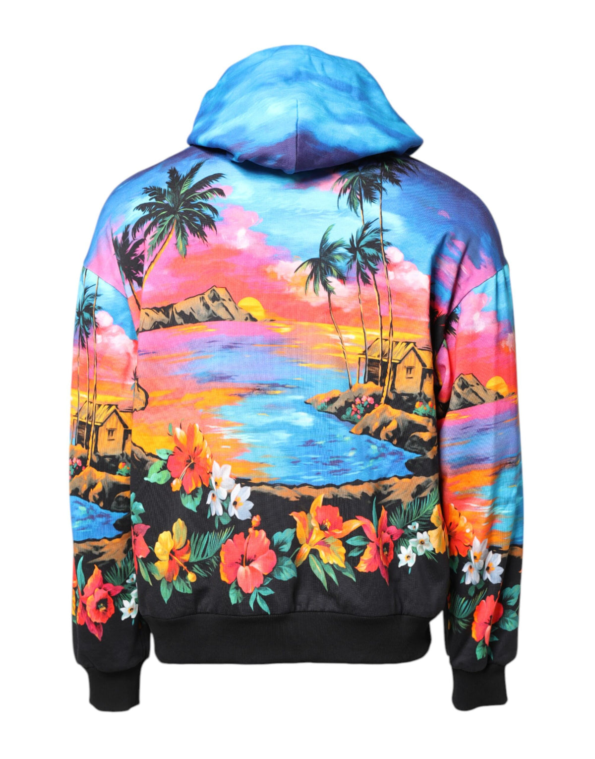 Dolce & Gabbana Multicolor Print Hooded Sweatshirt Sweater