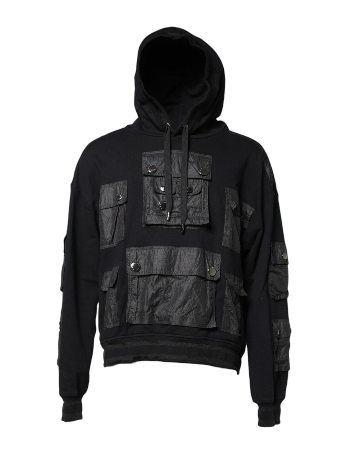 Dolce & Gabbana Black Cotton Hooded Sweatshirt Sweater