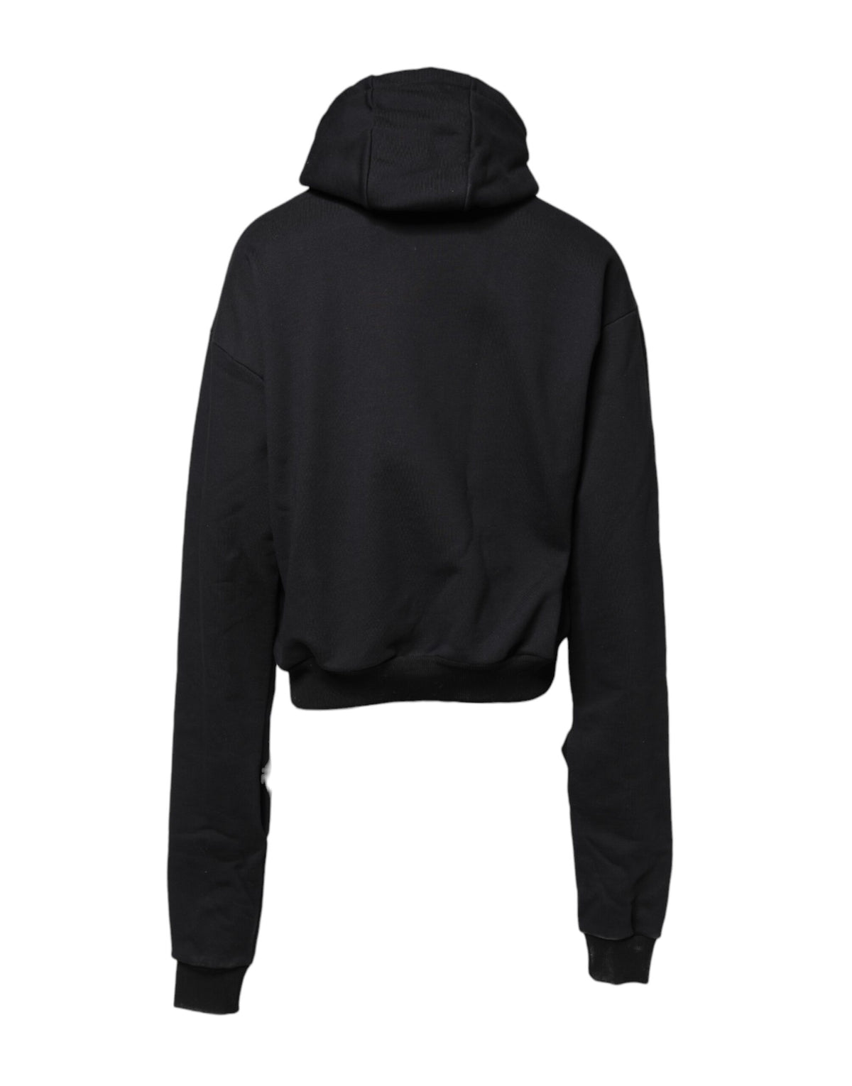 Dolce & Gabbana Black Embroidery Hooded Sweatshirt Sweater