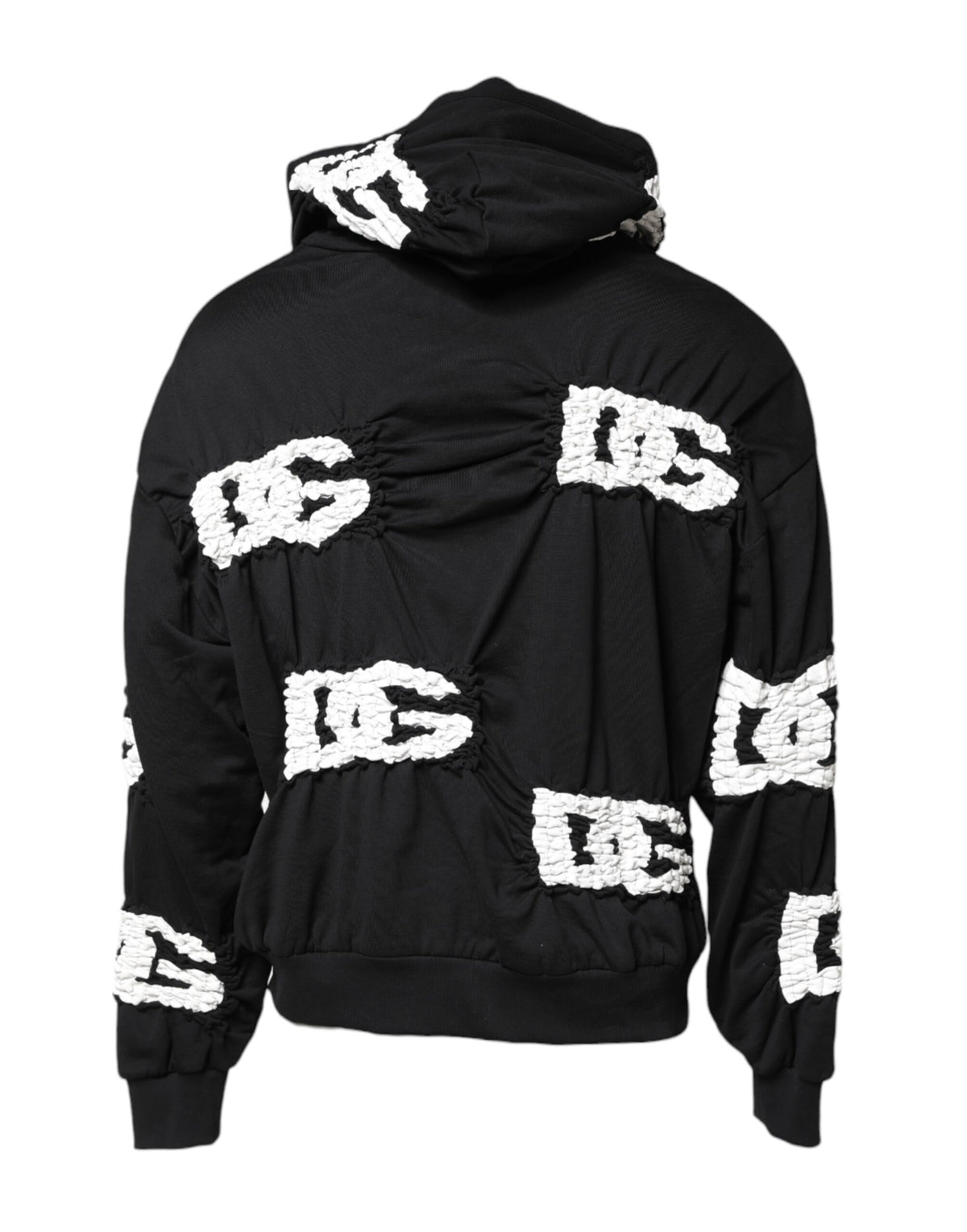 Dolce & Gabbana Black Logo Print Hooded Sweatshirt Sweater