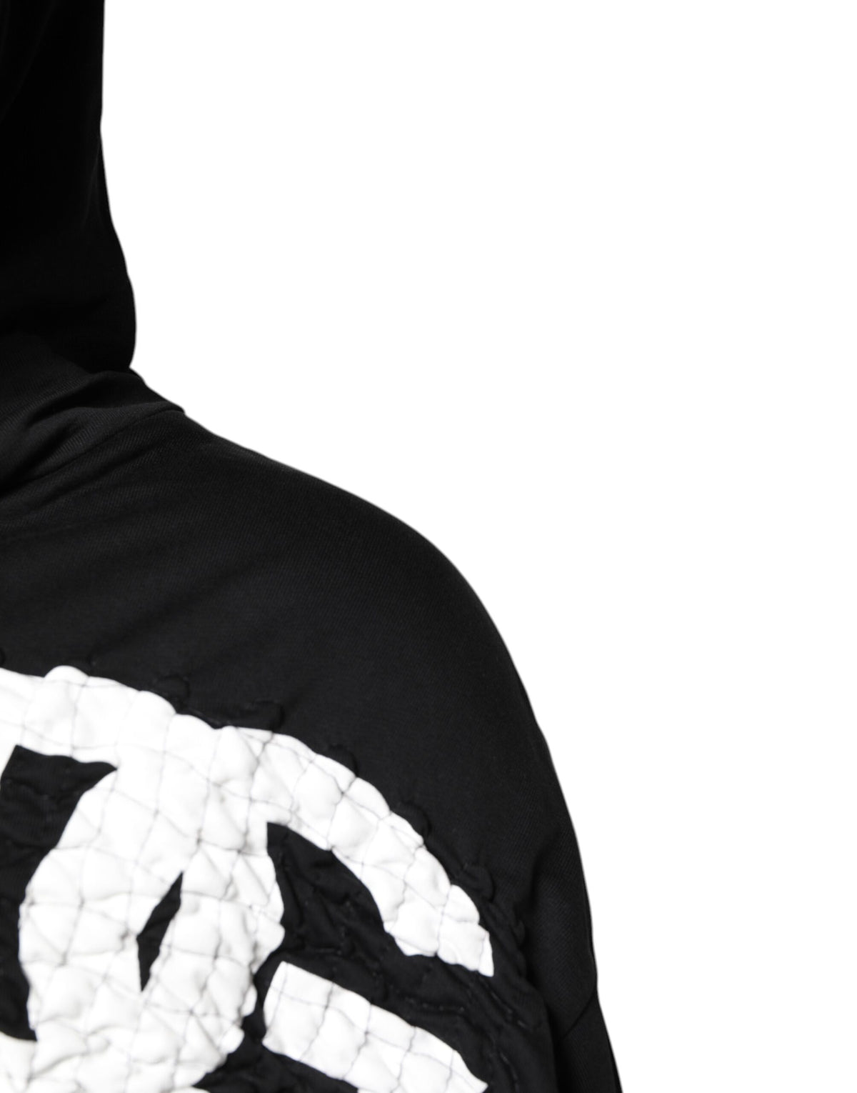 Dolce & Gabbana Black Logo Print Hooded Sweatshirt Sweater