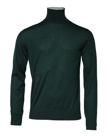 Dolce & Gabbana Green Cashmere Knitted Men Pullover Sweater