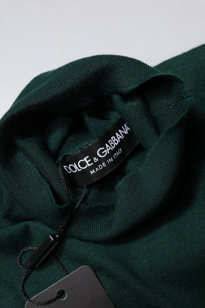 Dolce & Gabbana Green Cashmere Knitted Men Pullover Sweater
