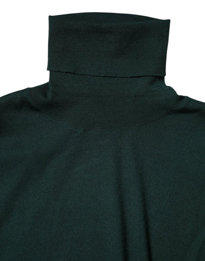 Dolce & Gabbana Green Cashmere Knitted Men Pullover Sweater