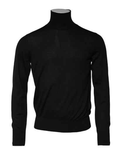 Dolce & Gabbana Black Cashmere Knitted Men Pullover Sweater