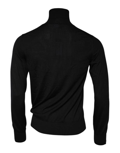 Dolce & Gabbana Black Cashmere Knitted Men Pullover Sweater