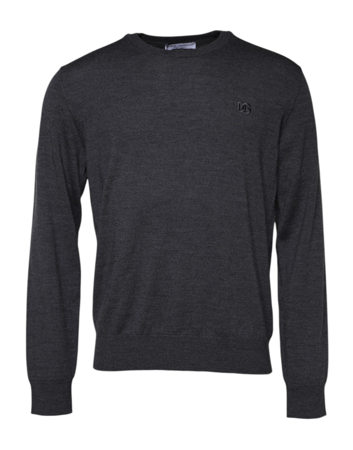 Dolce & Gabbana Gray Wool Logo Knitted Men Pullover Sweater