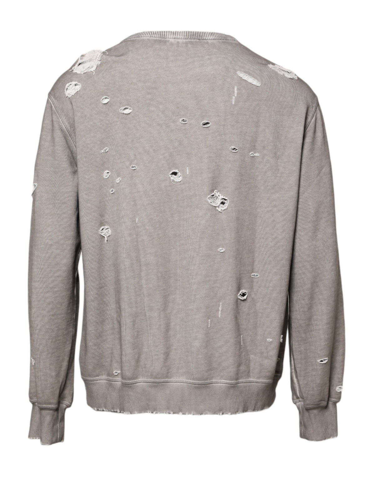 Dolce & Gabbana Gray Logo Print Crew Neck Pullover Sweater