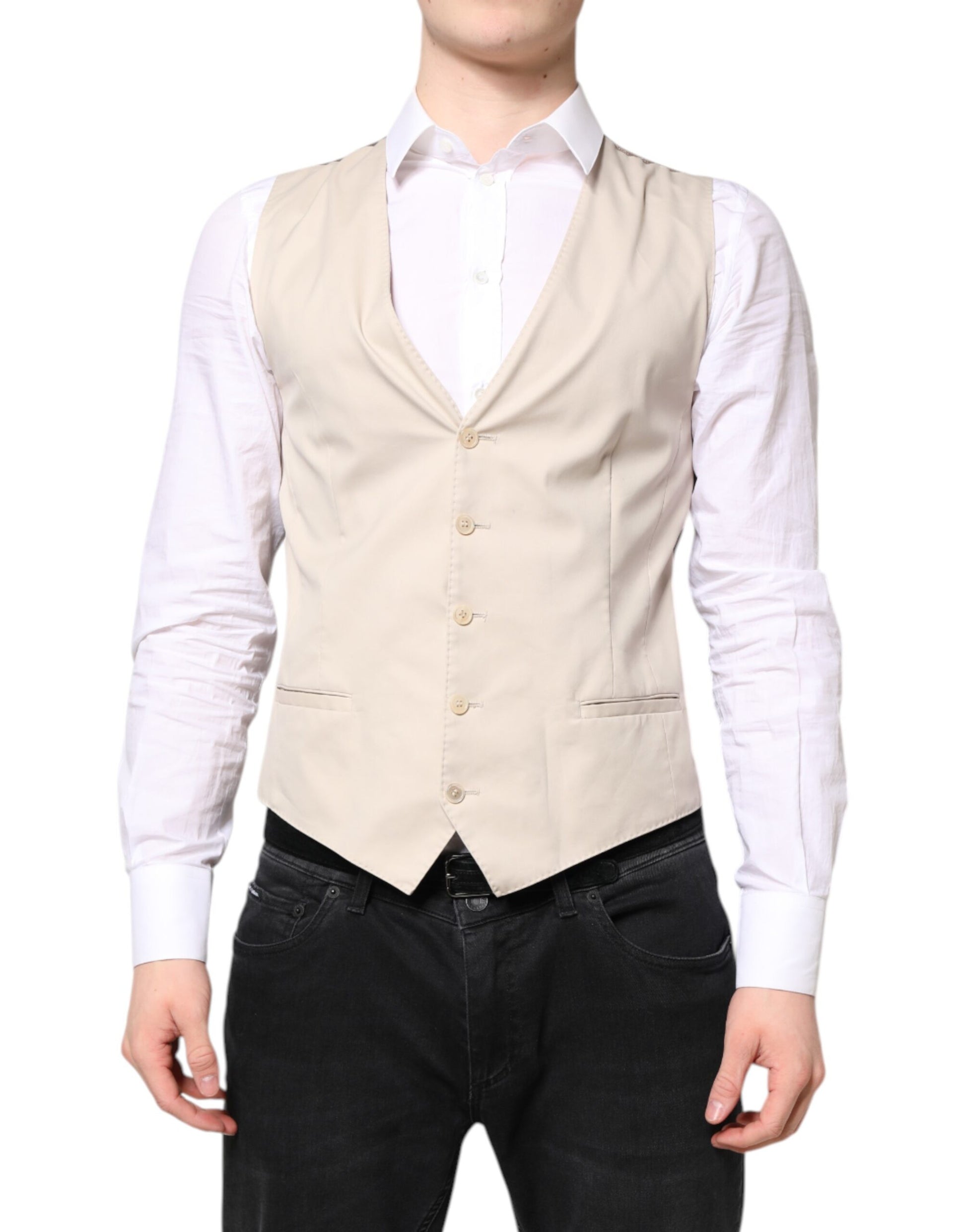 Dolce & Gabbana Beige Gray Dress Men Formal Waistcoat Vest PER.FASHION Dolce & Gabbana Beige Gray Dress Men Formal Waistcoat Vest PER.FASHION
