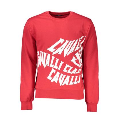 Cavalli Class Red Cotton Men Sweater