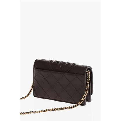 Tory Burch Quilted Leather FLEMING Wallet with Chain