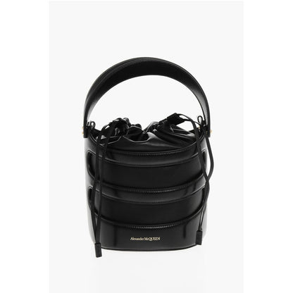 Alexander McQueen Leather THE RISE Bucket Bag with Removable Shoulder Strap
