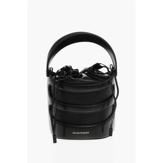 Alexander McQueen Leather THE RISE Bucket Bag with Removable Shoulder Strap