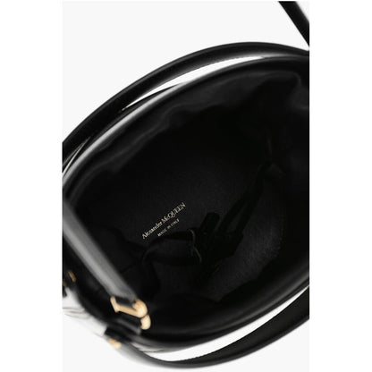 Alexander McQueen Leather THE RISE Bucket Bag with Removable Shoulder Strap