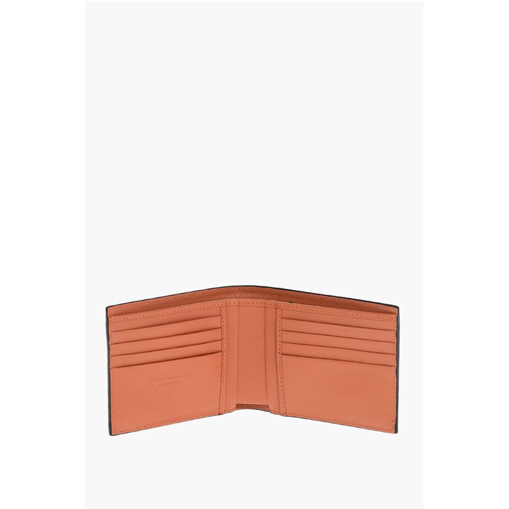Dsquared² Saffiano Leather D2 STATEMENT Wallet with Silver-Tone Detail