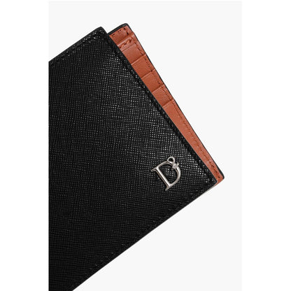 Dsquared² Saffiano Leather D2 STATEMENT Wallet with Silver-Tone Detail
