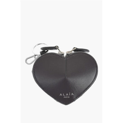 Alaïa Leather HEART Zipped Wallet with Carabiner