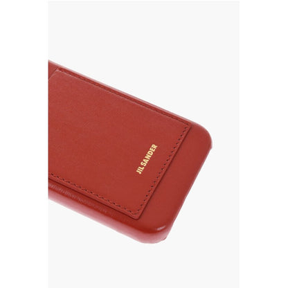 Jil Sander Leather Iphone 15 Case with with Card Compartment