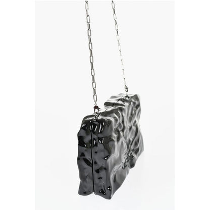 Off-White Embossed Crushed Sculpture Rigid Clutch
