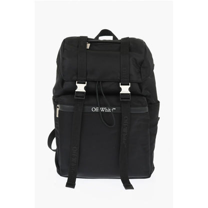 Off-White Solid Color Nylon Hiking Backpack