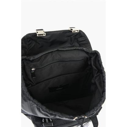 Off-White Perforated Nylon Hiking Backpack with Contrasting Details