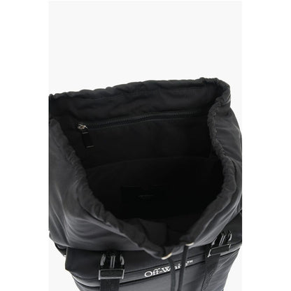 Off-White Solid Color Nylon Hiking Backpack