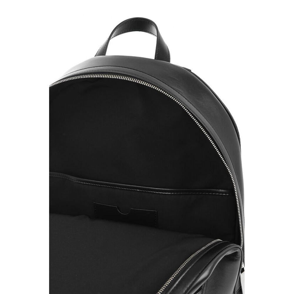 Off-White Leather ROUND VARSITY Backpack with Patches