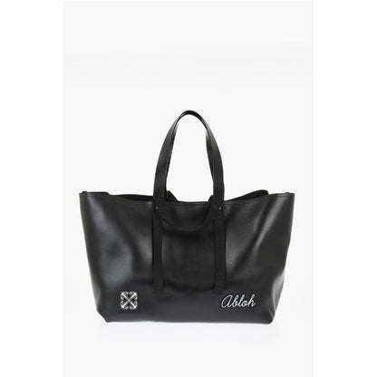 Off-White Leather DAY OFF VARSITY Weekend Bag with Contrasting Patches