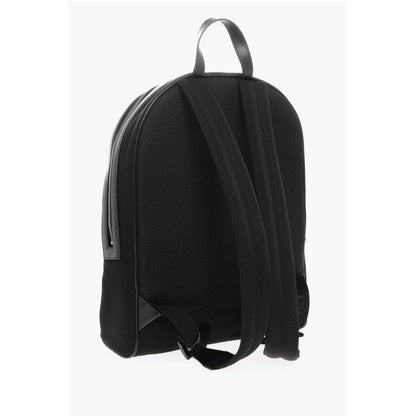 Off-White Solid Color Canvas Backpack with Embroidered Logo