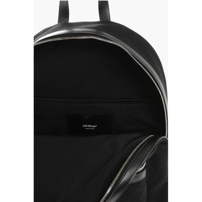 Off-White Solid Color Canvas Backpack with Embroidered Logo