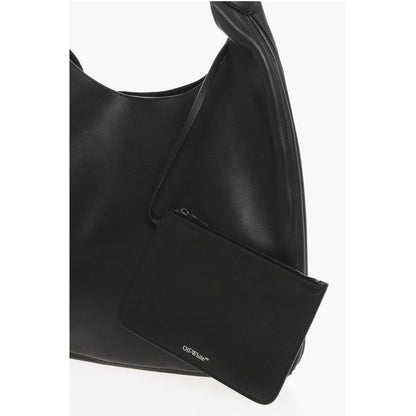 Off-White Solid Color Leather METROPOLITAN Hobo Bag