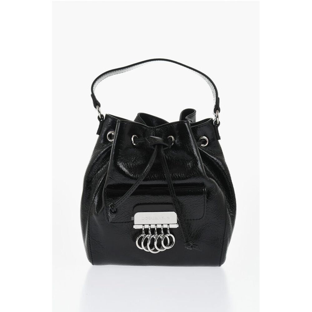 Dsquared² Vinil Leather Bucket Bag with Metallic Detail