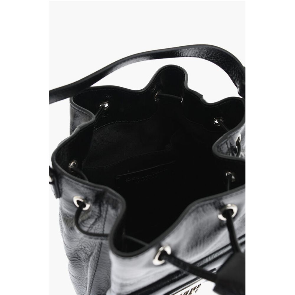 Dsquared² Vinil Leather Bucket Bag with Metallic Detail