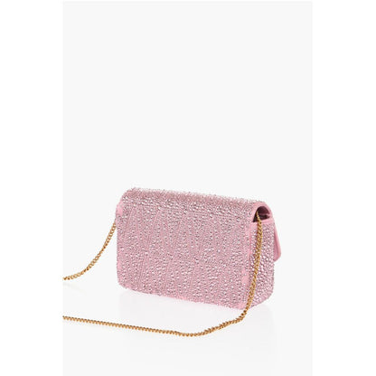 Versace Rhinestone Shoulder Bag with Golden-Effect Monogram