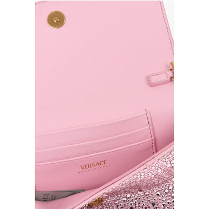 Versace Rhinestone Shoulder Bag with Golden-Effect Monogram