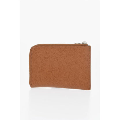 Palm Angels Textured Leather Wallet with Zip Closure