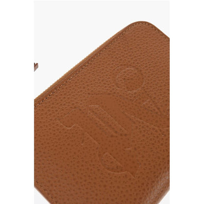 Palm Angels Textured Leather Wallet with Zip Closure