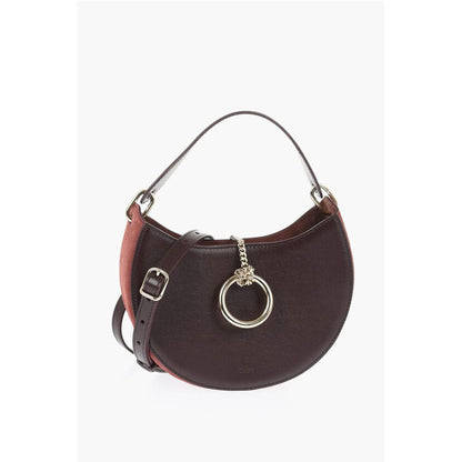 Chloé Solid Color Leather Hobo Bag with Suede Detail