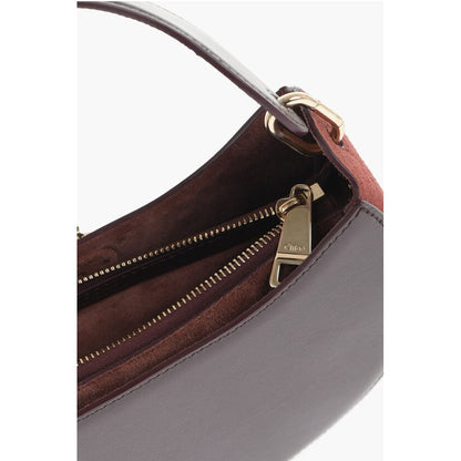 Chloé Solid Color Leather Hobo Bag with Suede Detail