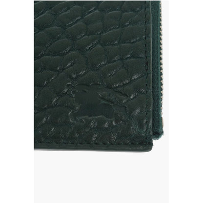 Burberry Textured Leather Wallet with Silver-Tone Chain