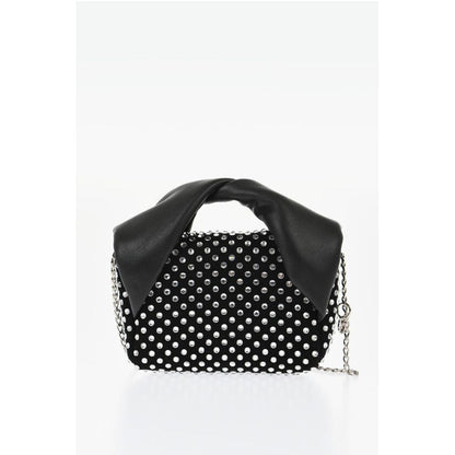 J.W.Anderson Leather NANO TWISTER Mini Bag Embellished with Rhinestones