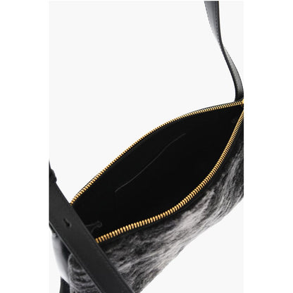 Jil Sander Shearling EMPIRE Shoulder Bag with Adjustable Strap